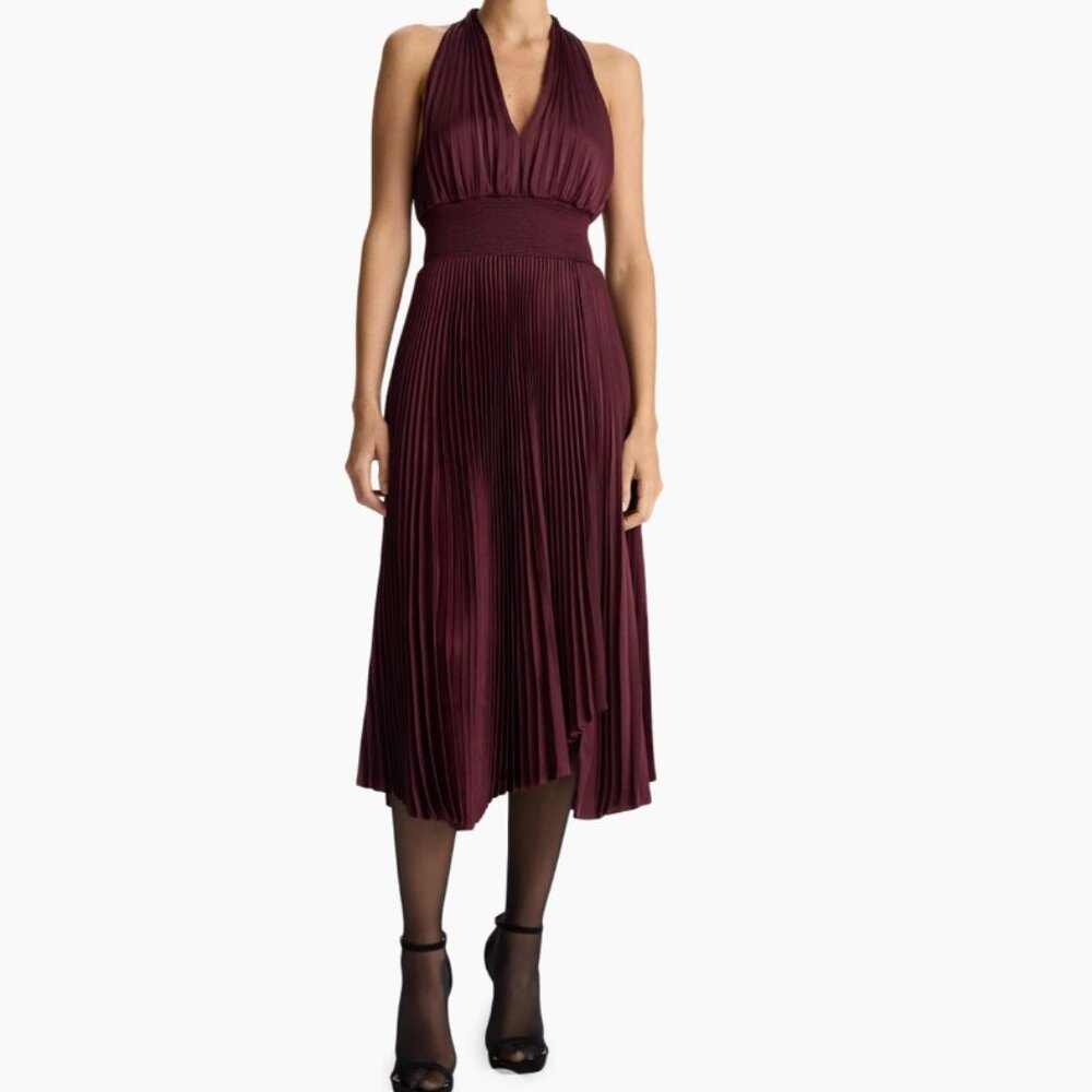 NWT A.L.C. Rose Satin Pleated Midi-Dress - Size 12 - From Saks 5th Avenue